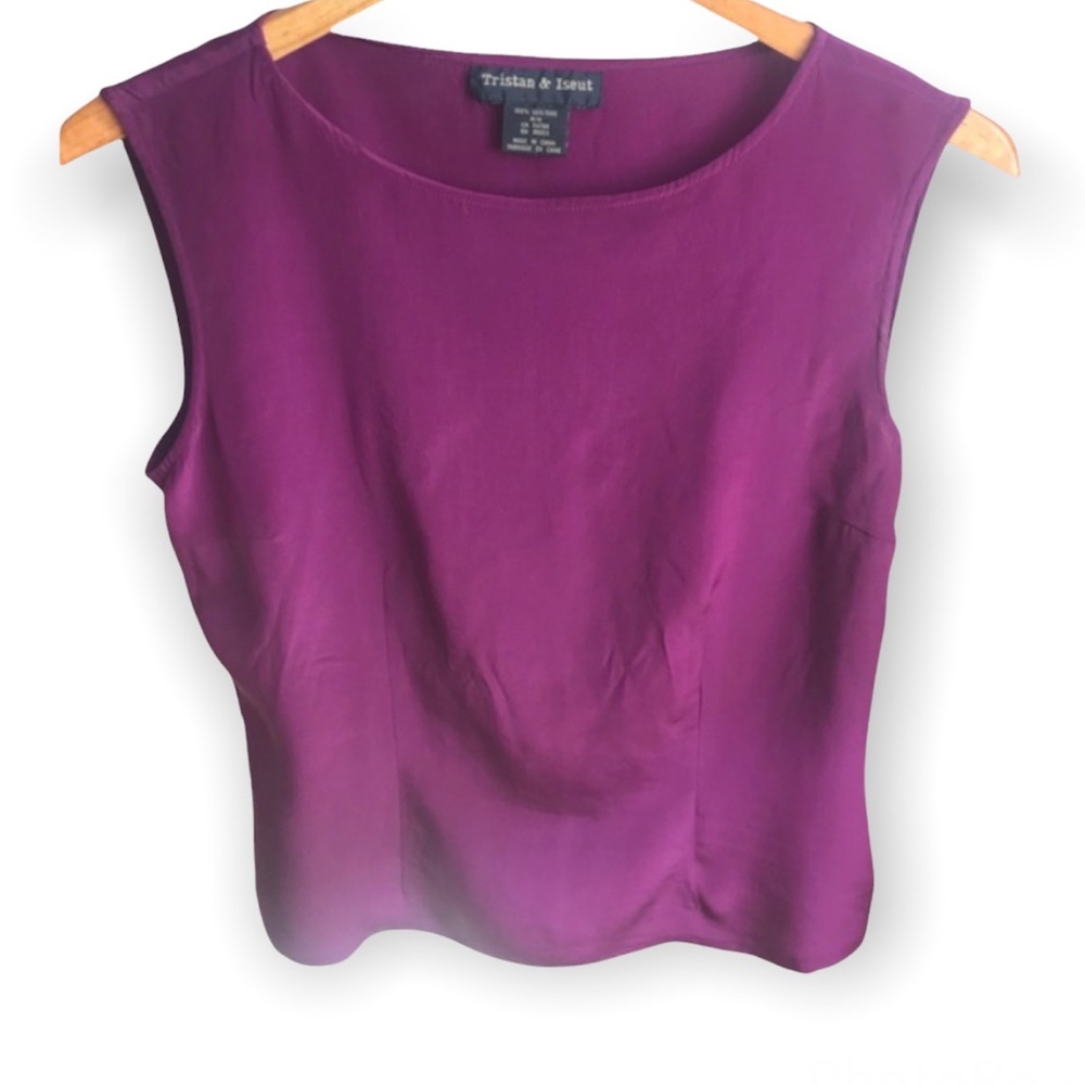 Vintage Tristan & Islet Silk Tank Top Purple Size Medium